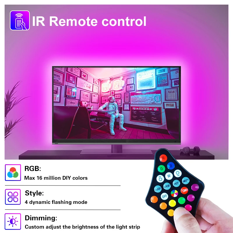 Светодиодная лента RGB 5050 водонепроницаемая без Bluetooth гибкая лампа подсветка