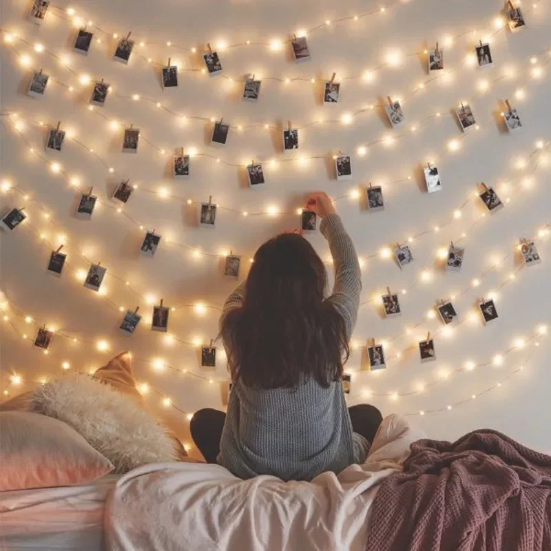 

Fairy Lights Christmas Lights 2M/5M/10M Photo Clip Outdoor Battery/USB Operated Garland Christmas Decoration New Year 2022 Decor