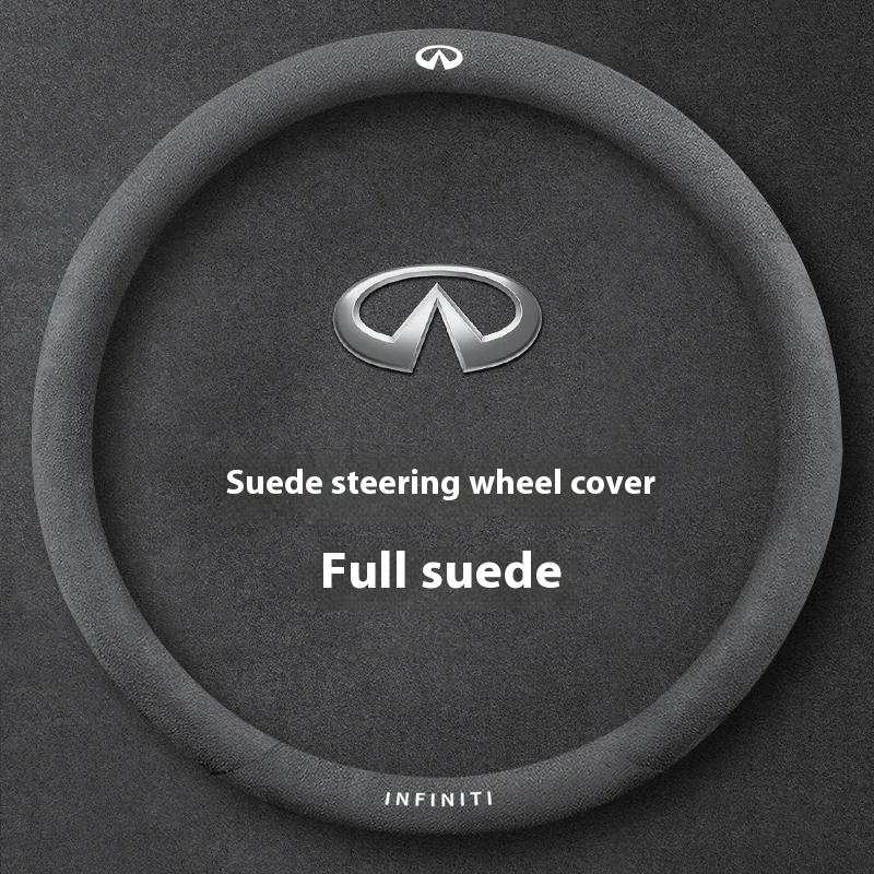 

Автомобильный противоскользящий замшевый чехол на руль для Infiniti QX50 QX55 QX56 QX60 QX70 QX80 JX35 EX25 FX35 G37 M35 ESQ Q50 Q60S Q70 QX30