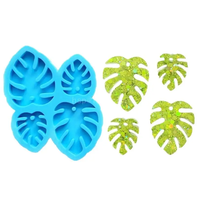 

Diy Crystal Epoxy Earrings Jewelry Molds Hanging Pendant Decoration Monstera Deliciosa Irregular Mirror Silicone Mold