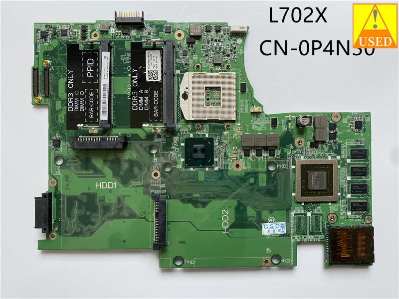 USED CN-0P4N30 0P4N30 Laptop motherboard For DELL XPS 17 L702X DAGM7MB1AE1 N12E-GE-B-A1 HM67 DDR3 Tested 100% work