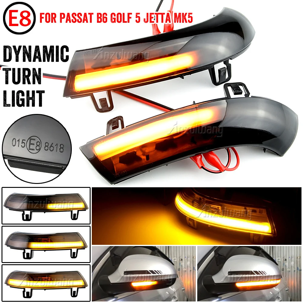 

Black For VW GOLF 5 GTI V MK5 Jetta Passat B5.5 B6 Sharan Superb EOS Dynamic LED Turn Signal Light Side Wing Mirror Indicator