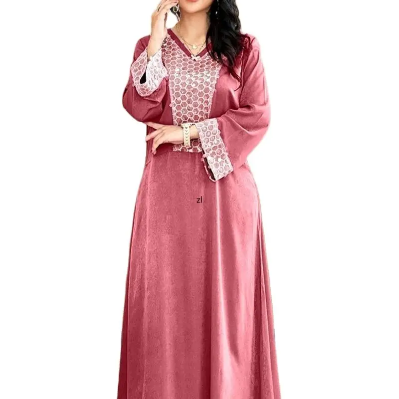 

Abayas For Women Dubai Turkish Kaftan Maxi Robe Long Sleeve Loose Boubou Muslim Fashion Islamic Clothing Evening Gown Kimono