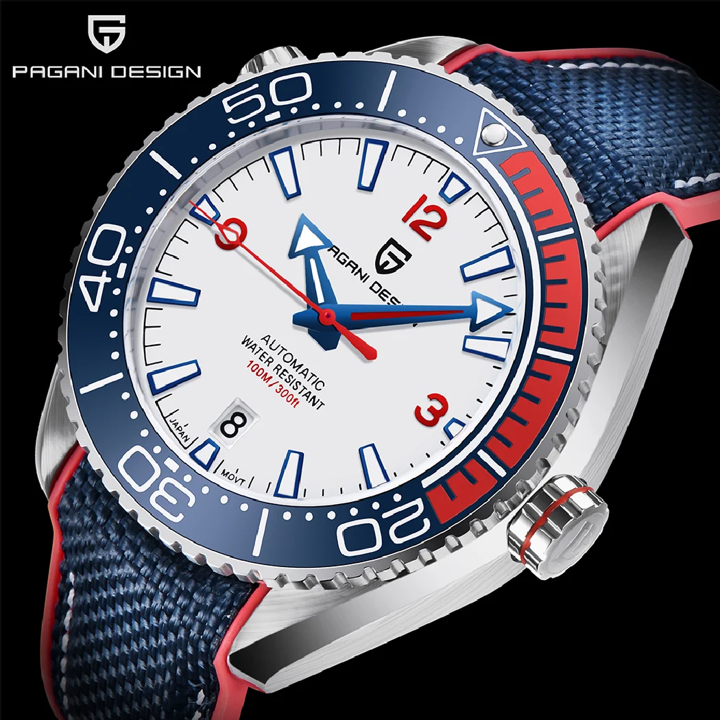 

Часы PAGANI DESIGN Мужские механические, автоматические водонепроницаемые брендовые из нержавеющей стали с керамической оправой и сапфировым ст...