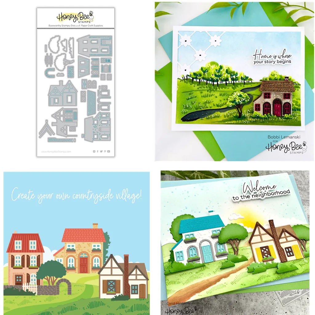 

New Spring Cottage Village Metal Cutting Dies for Crad Making Scrapbook Embossed Paper Album Diy Craft Decor Cut Die 2023