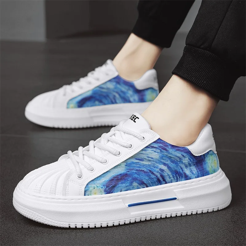 

Summer Men's Casual Sneakers Running Sports Shoes Shell Toe Lace Up Shoes Non Slip Trainers Outdoor Walking Sneakers Male 39-44