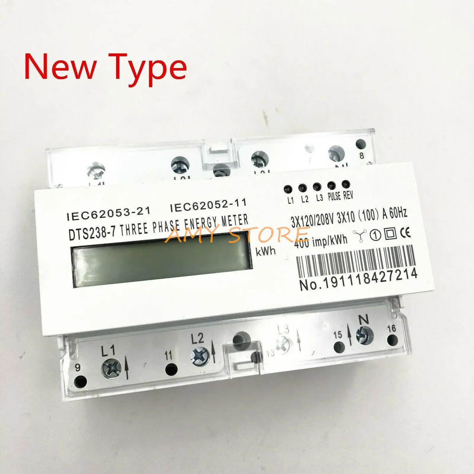 DTS238-7 din-рейка 120/208VAC 60Hz или 220/380VAC 230/400VAC 50Hz 3 фазы Ватт-час киловатт LCD кВт/ч счетчик