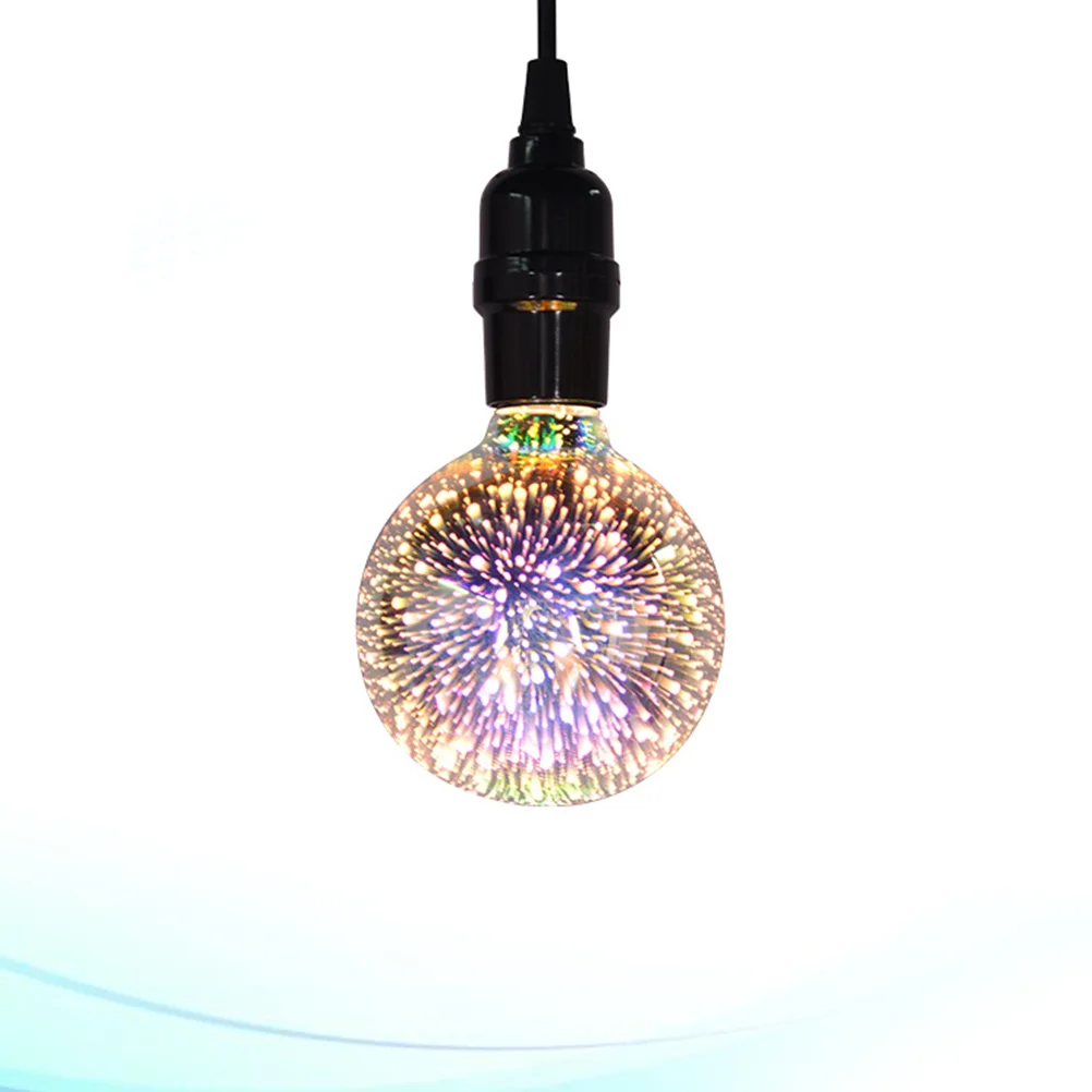 

1 шт. лампочка 3D Креативный дизайн фейерверка стеклянная лампочка для Хэллоуина нового года Рождества