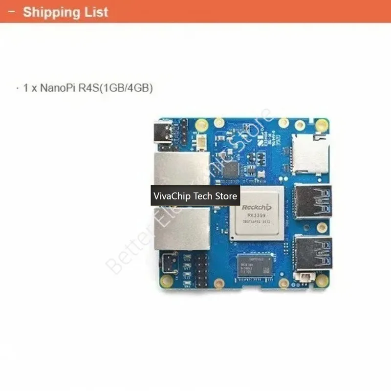 Плата для разработки мини-роутера VivaChip TechNanoPi R4S - RK3399 с 4 ГБ ОЗУ и двумя портами Gigabit Ethernet ​ (art.: 3920da3cfae94) - 3920da3cfae94