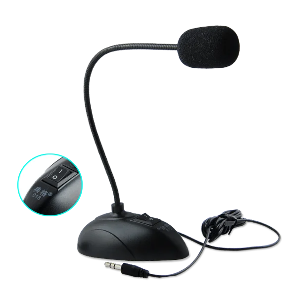 

Flexible Stand Mini Microphone 3.5mm Plug Speech Mic Wired Microphone For Computer PC Desktop Notebook Microphone Condenser