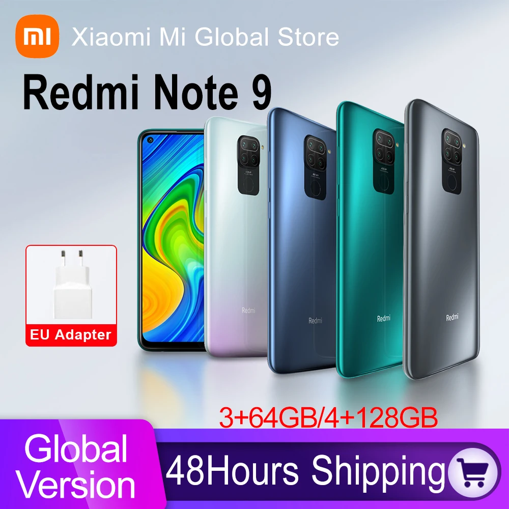 Global Version Xiaomi Redmi Note 9 3GB RAM 64GB 128GB ROM Smartphone MTK Helio G85 Octa Core 48MP Quad Rear Camera  5020mAh Cell