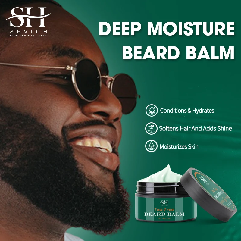 NEW 100% Tea Tree Beard Wax Men'S Beard Care Styling Cream Natural Oil Beard Moisturizing Effect Conditioner Sevich Beard Care