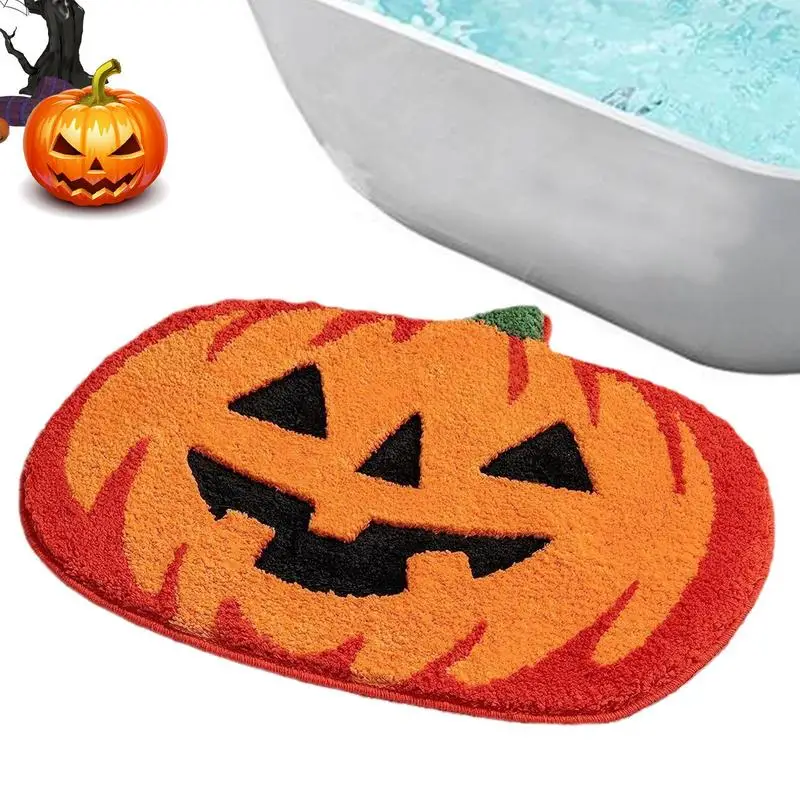 

Halloween Pumpkins Floor Door Mats Waterproof Kitchen Flannel Carpets Hallway Rugs Bedroom Bathroom Non-Slip Entrance Doormat