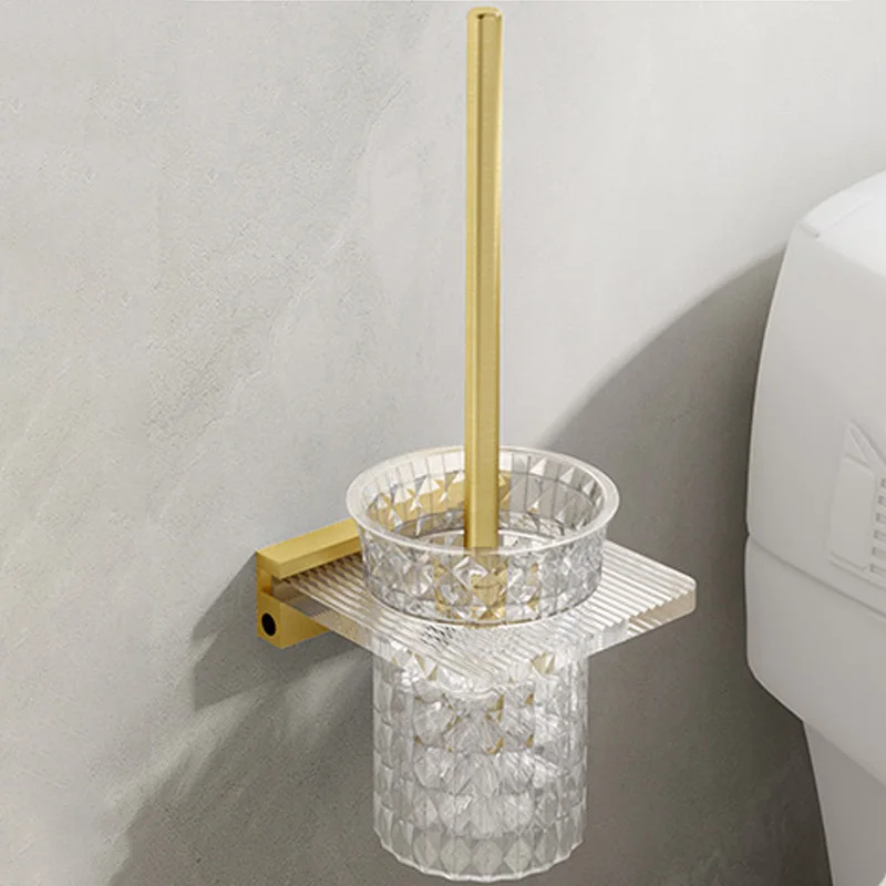 

Настенный держатель для туалетной щетки из алюминия и акрила, серый/золотой/черный/белый