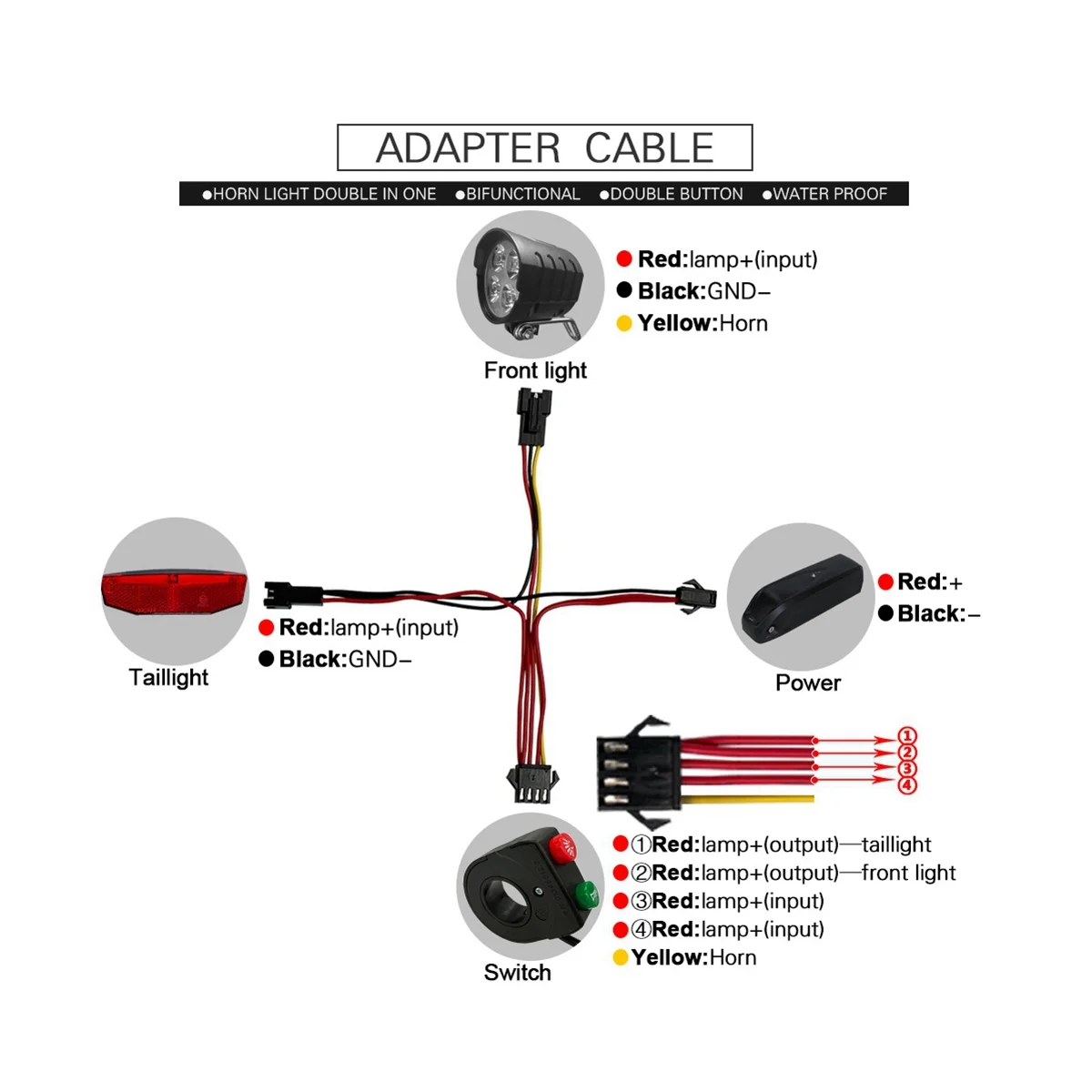 Ebike DK11 с QD168 передняя фара DR001 задняя Предупреждение Turn
