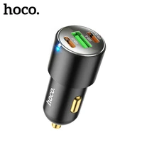 hoco pd45w dual type c fast charging car charger for iphone 12 13 pro max qc3 0 type c usb car chargers for samsung s20 s21 s22