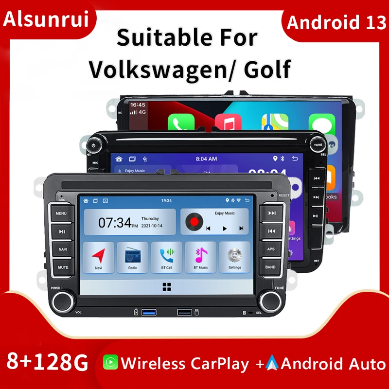7&quot8&quot9&quot2 Din Carplay Android 13 Car Radio For Volksagen VW Polo 5 Passat B6 B7 T5 Caddy Touran Seat leon Golf4 6 Screen Stereo