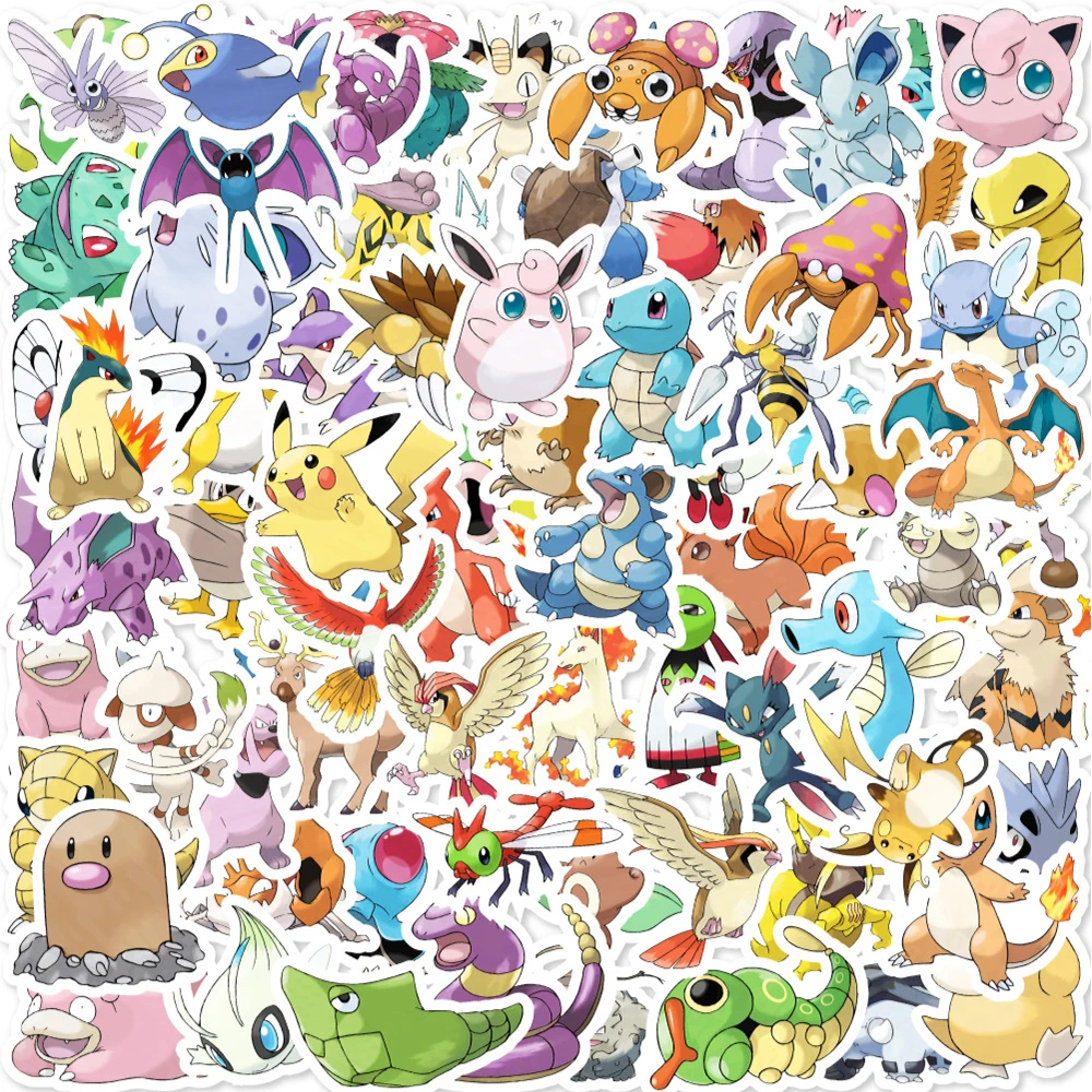 

10/20/40/80 шт. милые Покемоны Мультяшные наклейки для детей «сделай сам» граффити бутылка для воды ноутбук скейтборд ПВХ аниме наклейки перевод...