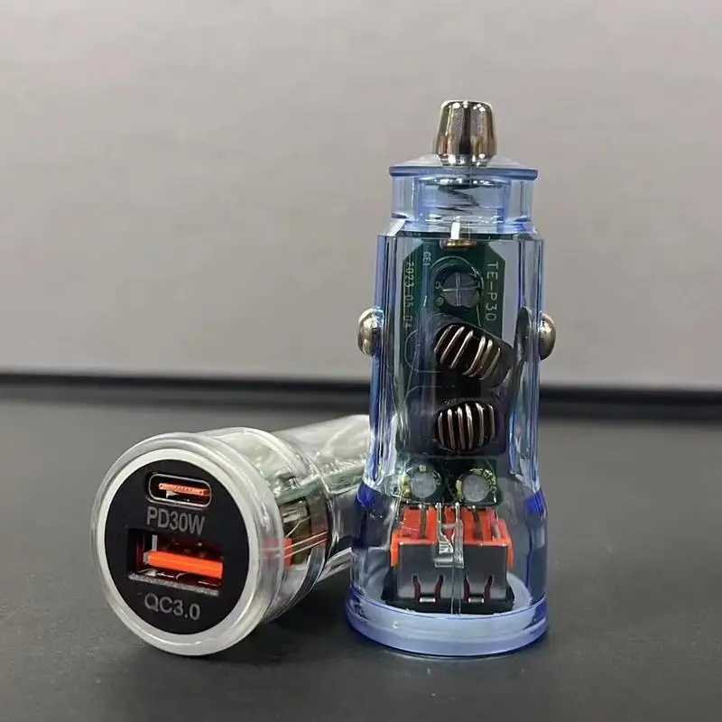 

Car Charger Fast Charging 48w Dual Port Intelligent Pd Transparent Super Fast Charging Adapter Car Charger Adapter Fast Charging