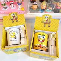 400ml kawaii spongebobed patrickstars cup cute cartoon gift box ceramic spoon mug coffee milk breakfast cup toys for girls gift