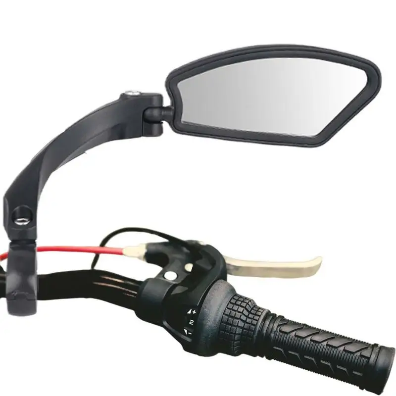 Handlebar Bike Mirror Rotatable Safe Rearview Mirror Impact Resistant Real Glass Mirror Adjustable Rotatable Bike Mirror