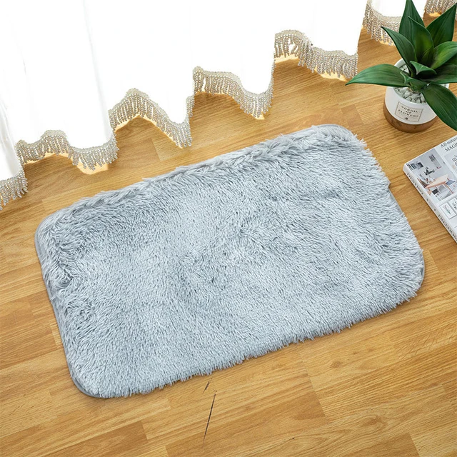

2023 new cloakroom dressing table floor mat hanging Solid colored long wool carpet
