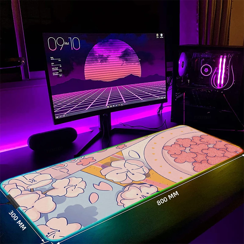 

Cute RGB Mouse Pad Gaming Mousepads LED Mouse Mat Keyboard Mat Anti-slip Best Choice Mousepad XXL Luminous Desk Rug