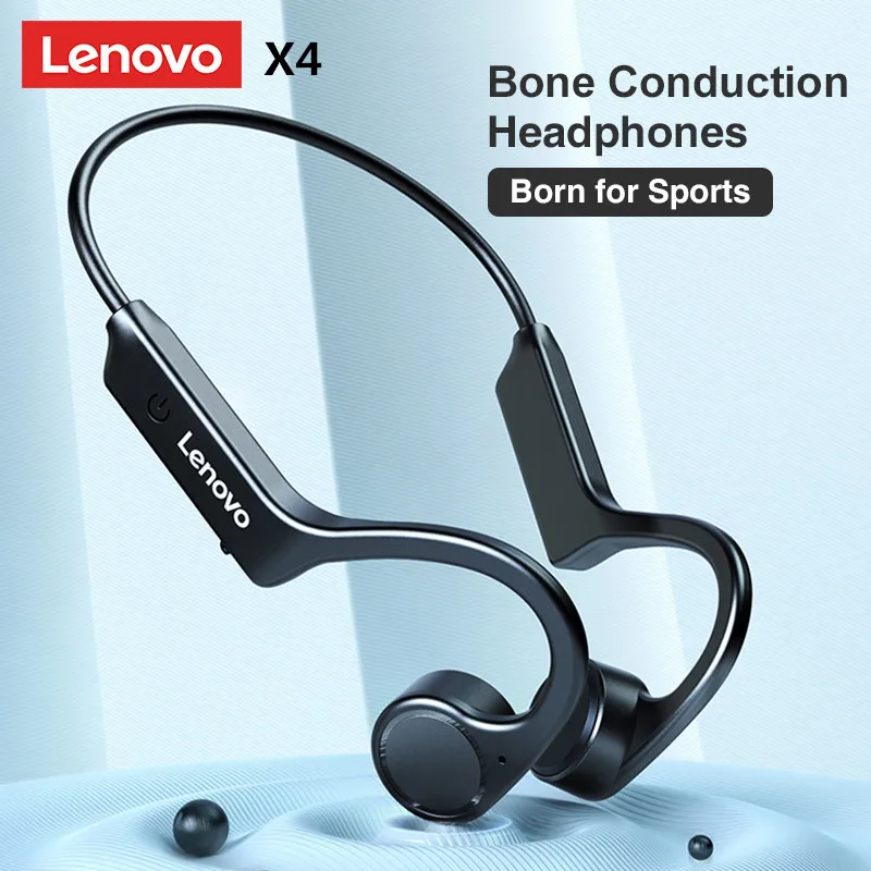 

Lenovo X4 Bone Conduction Bluetooth Earphone Sport Wireless Headphones IPX5 Waterproof Neckband Headphone Bluetooth Headset Fone