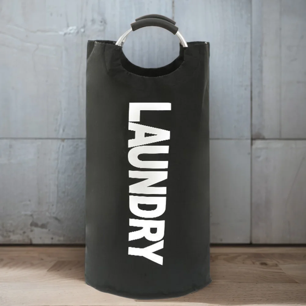 Вместительная складная корзина для белья с ручкой л