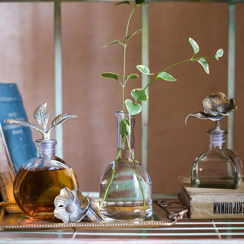 

Профессиональная Ретро ностальгическая кованая стеклянная декоративная бутылка для хранения ваза для эфирных продуктов садовая бутылка для украшения масла