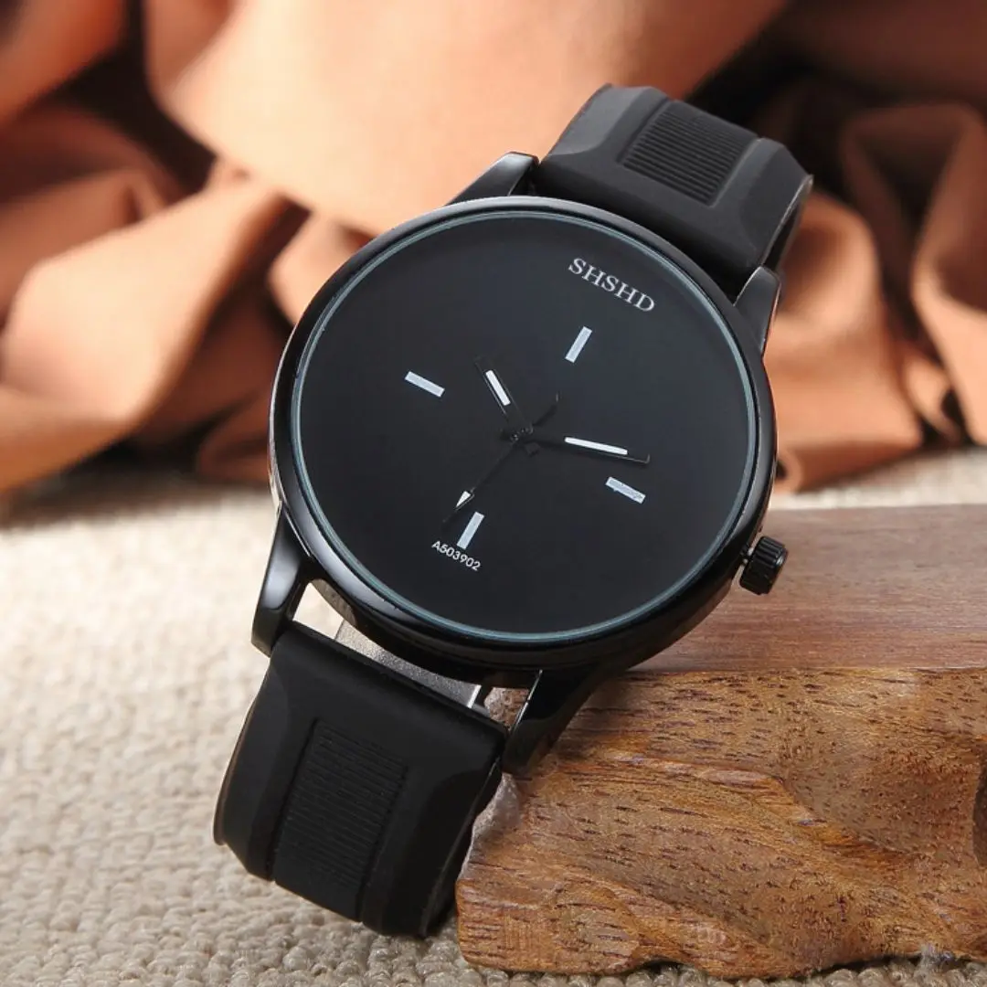 

WOKAI high quality casual men's Silicone strap Quartz Watch Male student waterproof business luminous retro fashion clock