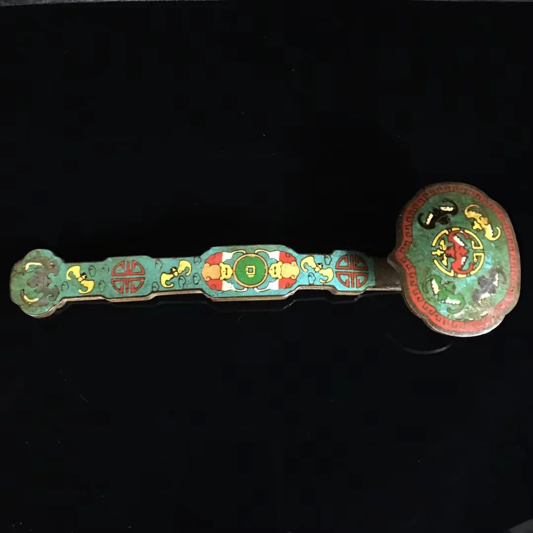 Старинная медная и перегородчатая искусственная резьба QingDynasty, ремесла ручной работы, украшение, коллекция и украшение, бесплатная доставка