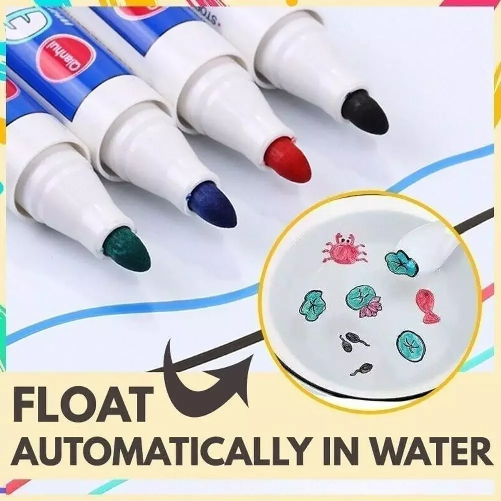 

4 Colors Magical Water Painting Whiteboard Pen PVP Non-toxic Erasable Color Marker Pen Water-Based Dry Erase Blackboard Pen