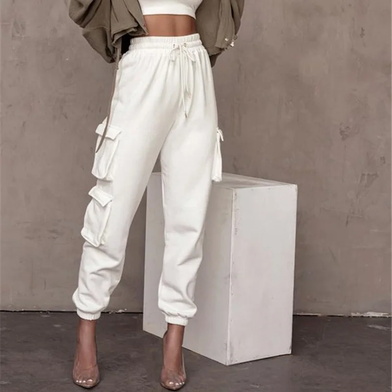 

Woman Elastics High Waist Solid Pants 5 ColorsTrouser Spring Autumn Vintage Patchwork Joggers Sweatpant Harajuku Female Clothing