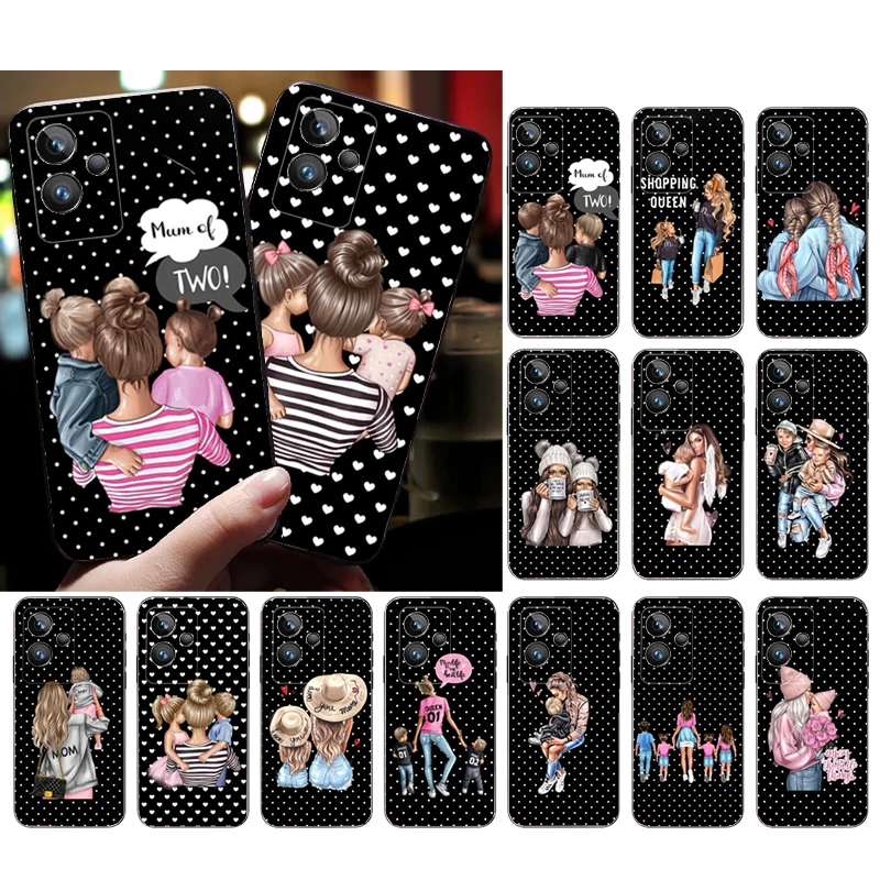 

Mama Mom Son Daughter Phone Case for OPPO Realme 10 Pro Plus 9 8 7 6 Pro GT 2 Pro X2 Pro C21Y C11 X3 SuperZoom Funda