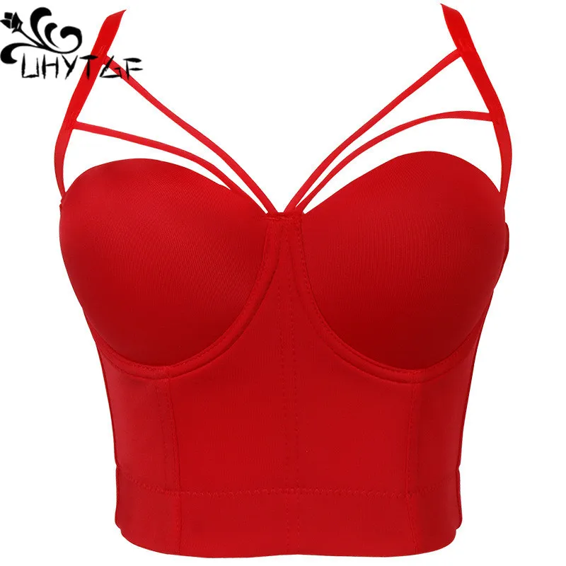 Женский укороченный топ с пуш-ап без рукавов открытыми плечами