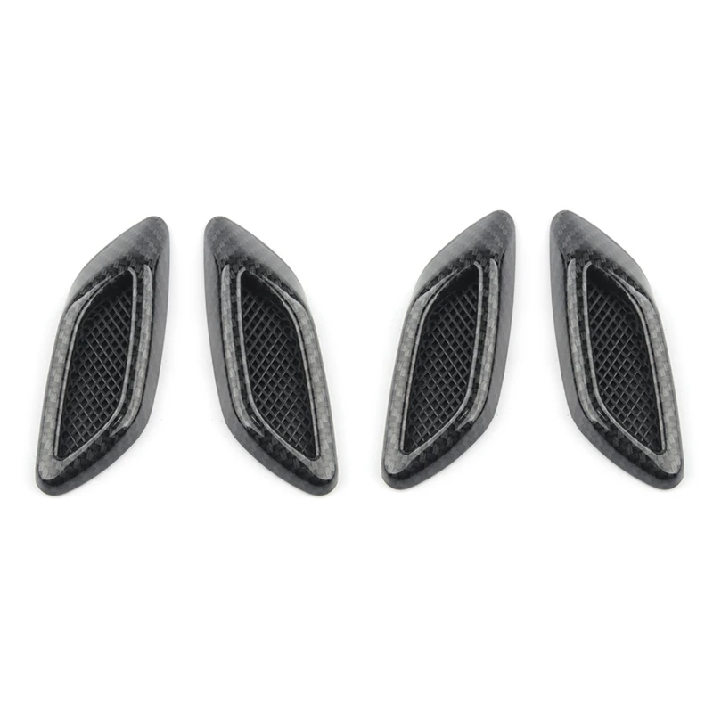 

4 шт., декоративные наклейки на капот автомобиля из углеродного волокна