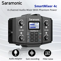 saramonic smartmixer 4c 4 channel microphone monostereo mixer compatible with camera and smartphone for interviews filmmaking