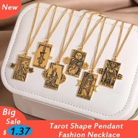 2022 new womens necklace stainless steel tarot pattern pendant for party birthday wedding travel jewelry womens gift necklace