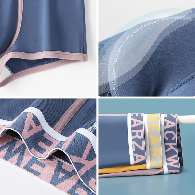 4pcs Sexy Men Boxer Shorts Pure Cotton Underpants Antibacterial Underwear Boxers Hombre Men's Panties Sexy Lingeries Cuecas