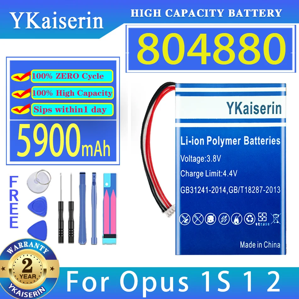 

YKaiserin 5900mAh Replacement Battery 804880 For Opus 1S 1 2 For Opus1 Opus2 Digital Bateria