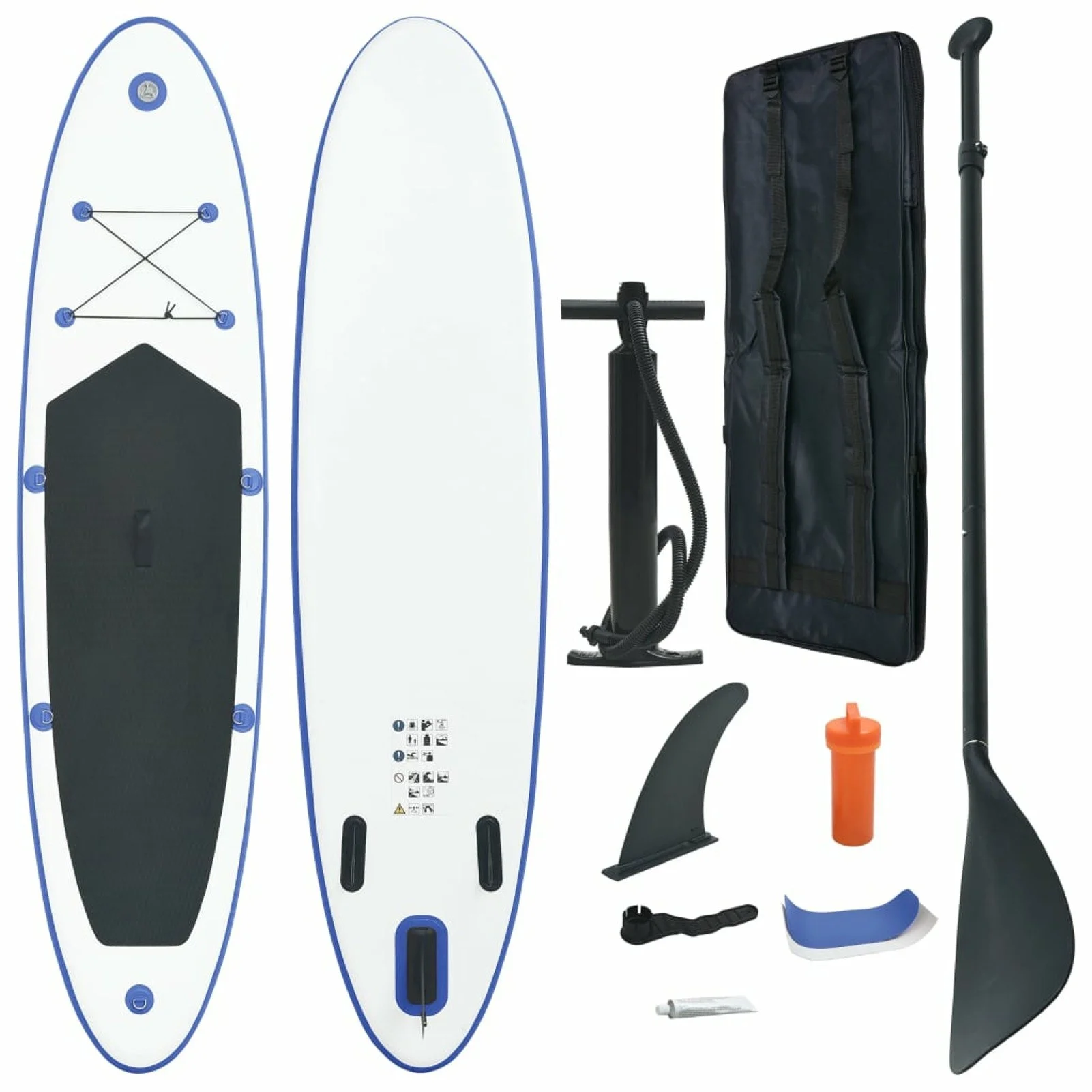 

Stand Up Paddle Board Set SUP Surfboard Inflatable Blue and White