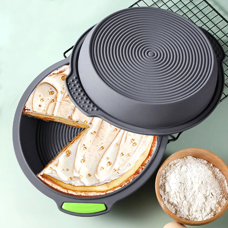 

Кухонный инструмент для выпечки 9,5 дюйма силиконовая форма для торта с высокой термостойкостью Встроенная железная рама антипригарная ско...