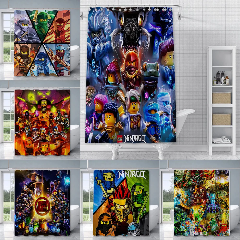 Занавеска для душа популярная игра N-Ninjagos Водонепроницаемая яркая занавеска