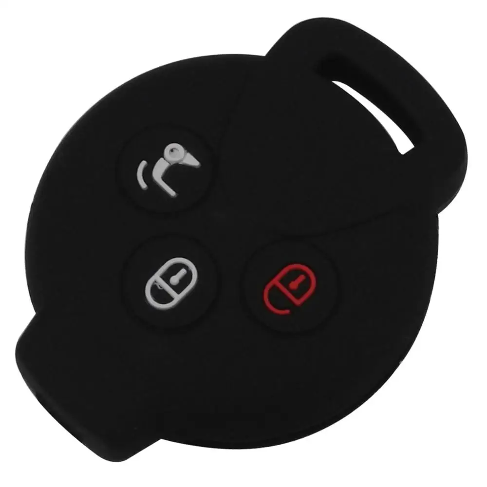 

Jingyuqin пульт дистанционного управления с 3 кнопками, силиконовый чехол для ключей от автомобиля Benz Smart Car City Roadster, защита кожи с двумя четырьмя чехлами