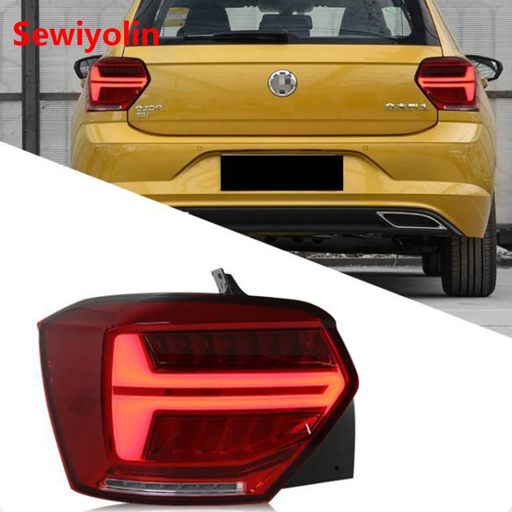 

Автомобильный светодиодный задний фонарь в сборе для Volkswagen Polo Plus 2019-2022, проточный поворотник, водонепроницаемость IP67, технология Plug And Play