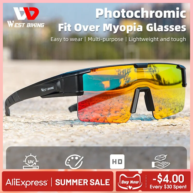 

Фотохромные велосипедные очки, подходят для близорукости, мужские спортивные солнцезащитные очки, очки для горного и дорожного велосипеда, поляризованные очки