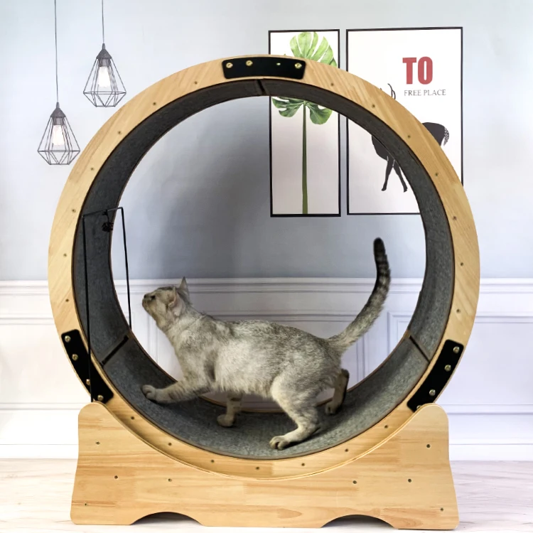 Fantastic Quality Pure Wood Pet Cat Toy Pet Cat Fun Treadmill