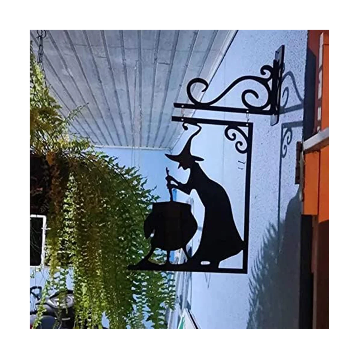 Настенный декор в стиле Хэллоуин с силуэтом ведьмы металлический колдель