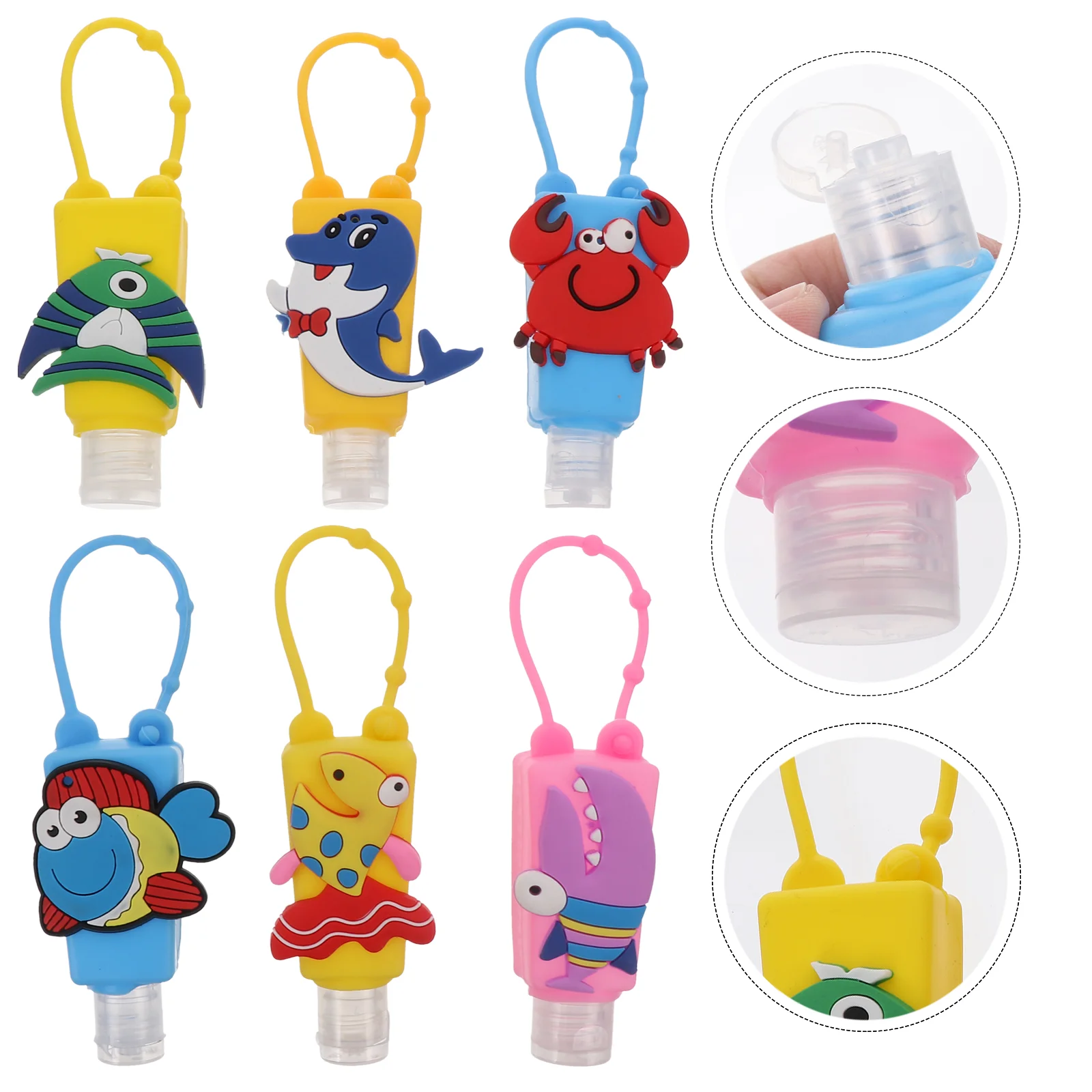

6Pcs Hanging Dispenser Portable Small Empty Bottles with Cover